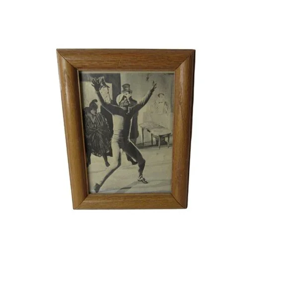 An American In Paris Wood Framed Ephemera Clip Picture of Gene Kelly 6.5 x 8.5
